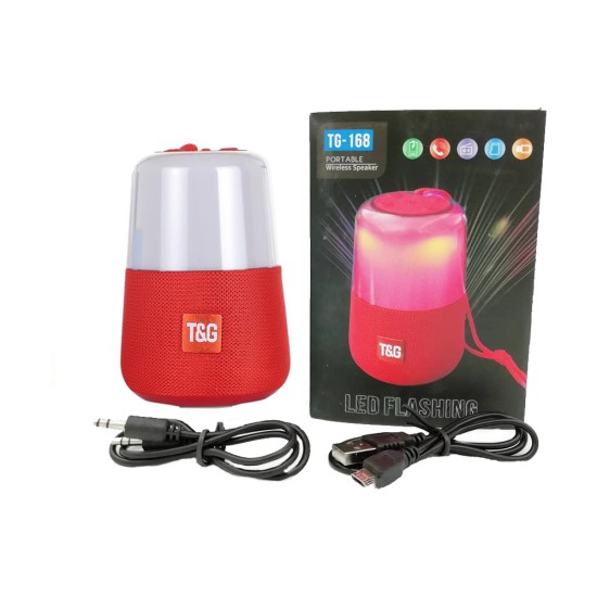 SPEAKER PORTABLE WIRELESS TG-168 AUX/USB/MEMORY CARD RED